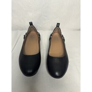 FITFLOP Allegro Black Leather Ballet Flats Women's Sz 7.5 (VGC)